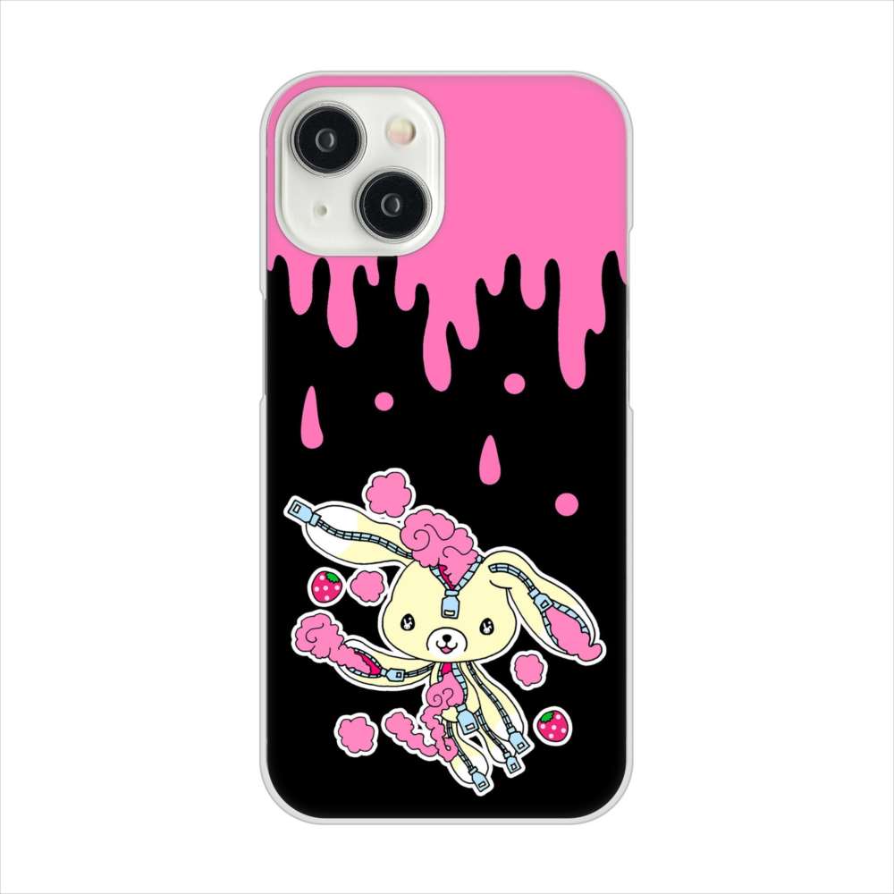 iPhone15 高画質仕上げ 背面印刷 ハードケースむかいあぐる ジッパーうさぎのジッピョン