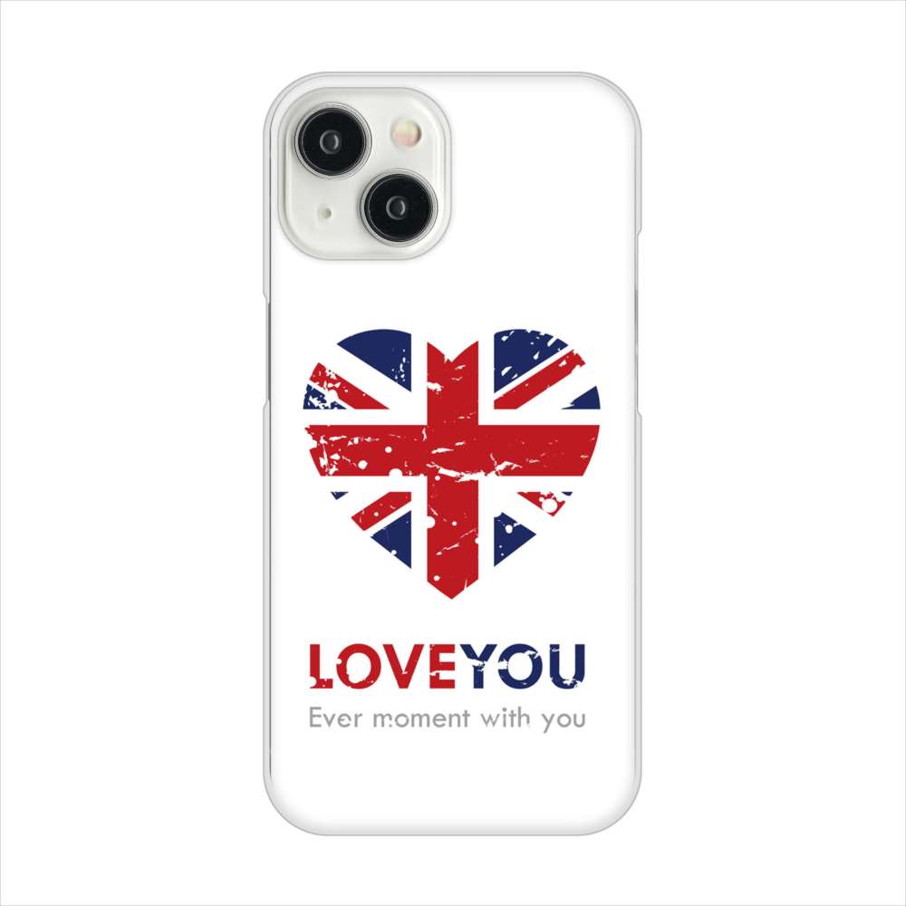 iPhone15 高画質仕上げ 背面印刷 ハードケースユニオンジャックハート