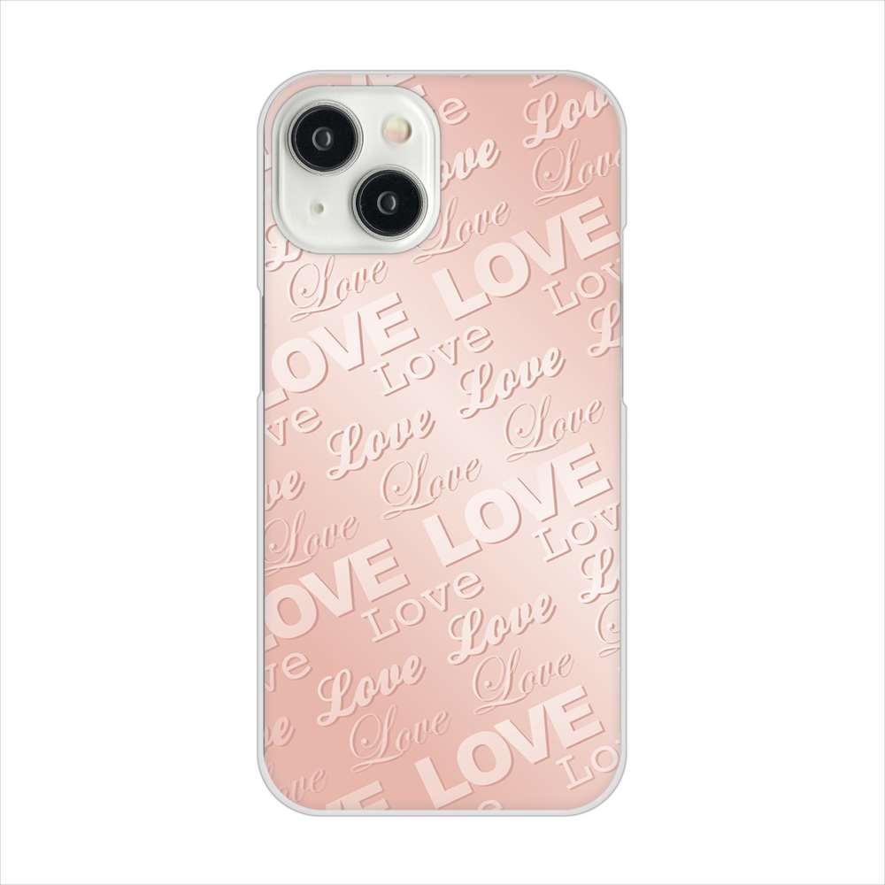 iPhone15 高画質仕上げ 背面印刷 ハードケースエンボス風LOVEリンク