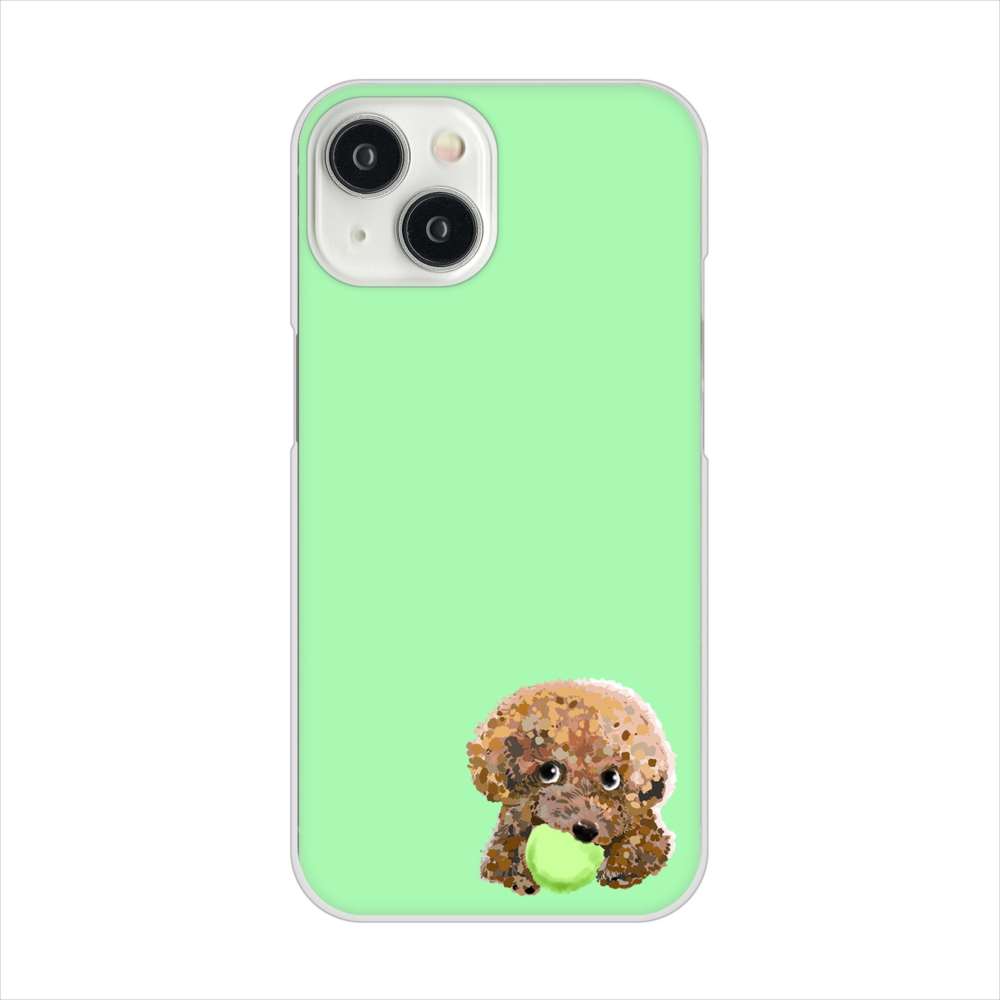 iPhone15 高画質仕上げ 背面印刷 ハードケーストイプードル&ボール
