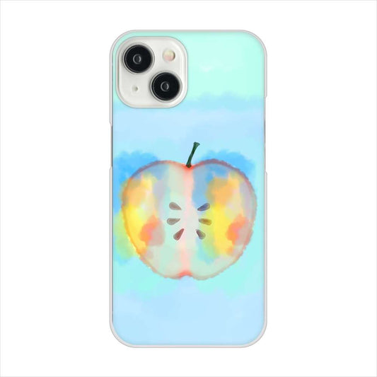 iPhone15 高画質仕上げ 背面印刷 ハードケース 【YJ181 りんご 水彩181】