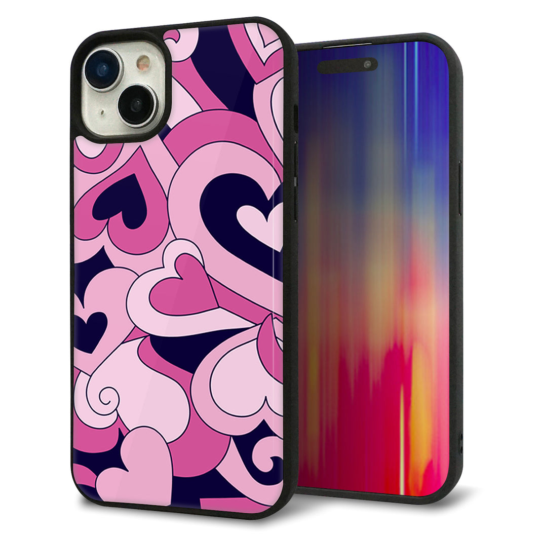 iPhone15 Plus 強化ガラス&TPUスマホケース ガラプリ【223 ハートの調べ】