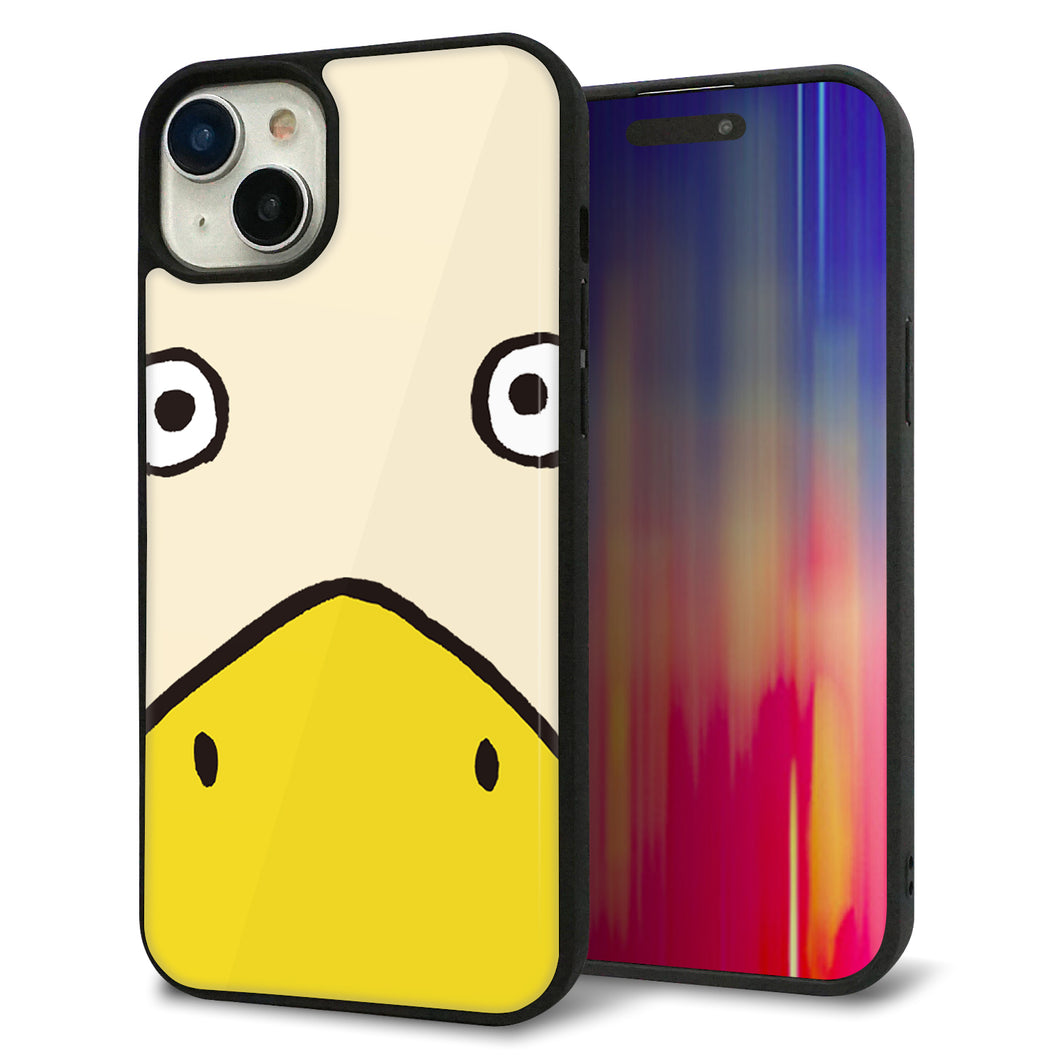 iPhone15 Plus 強化ガラス&TPUスマホケース ガラプリ【347 あひる】
