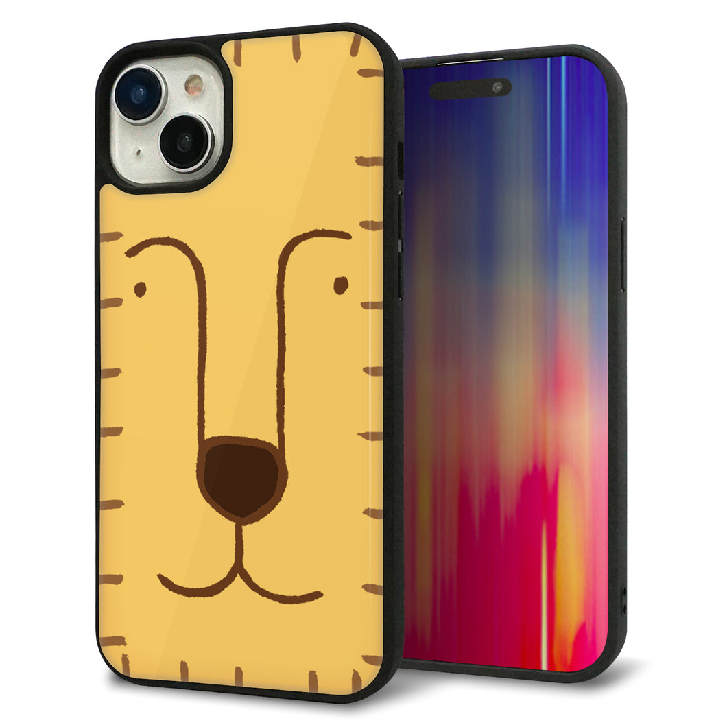 iPhone15 Plus 強化ガラス&TPUスマホケース ガラプリ【356 らいおん】