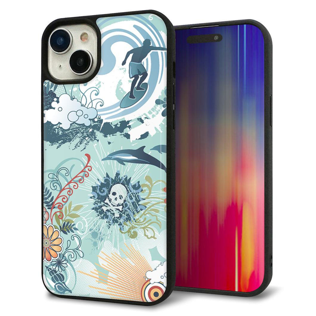 iPhone15 Plus 強化ガラス&TPUスマホケース ガラプリ【431 ハワイ】