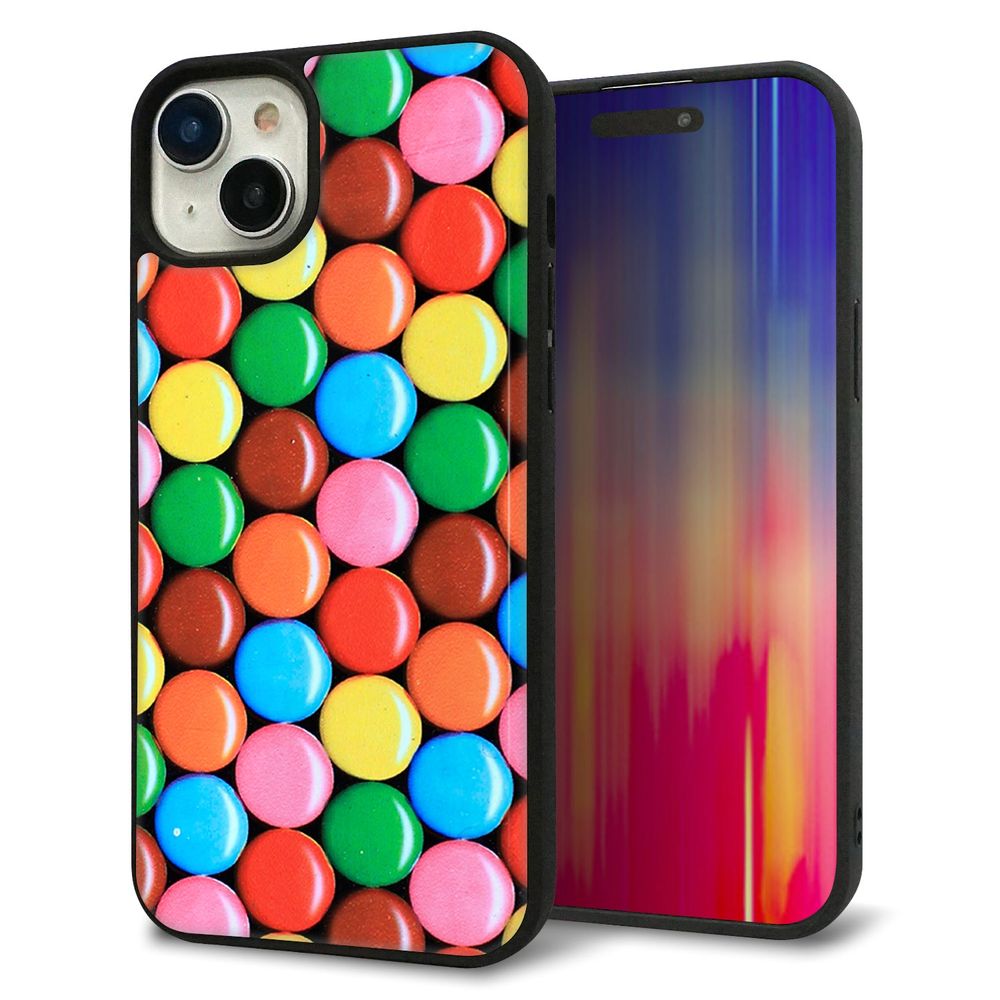 iPhone 15 Plus 強化ガラス&TPUスマホケース ガラプリ【448 マーブルチョコ】