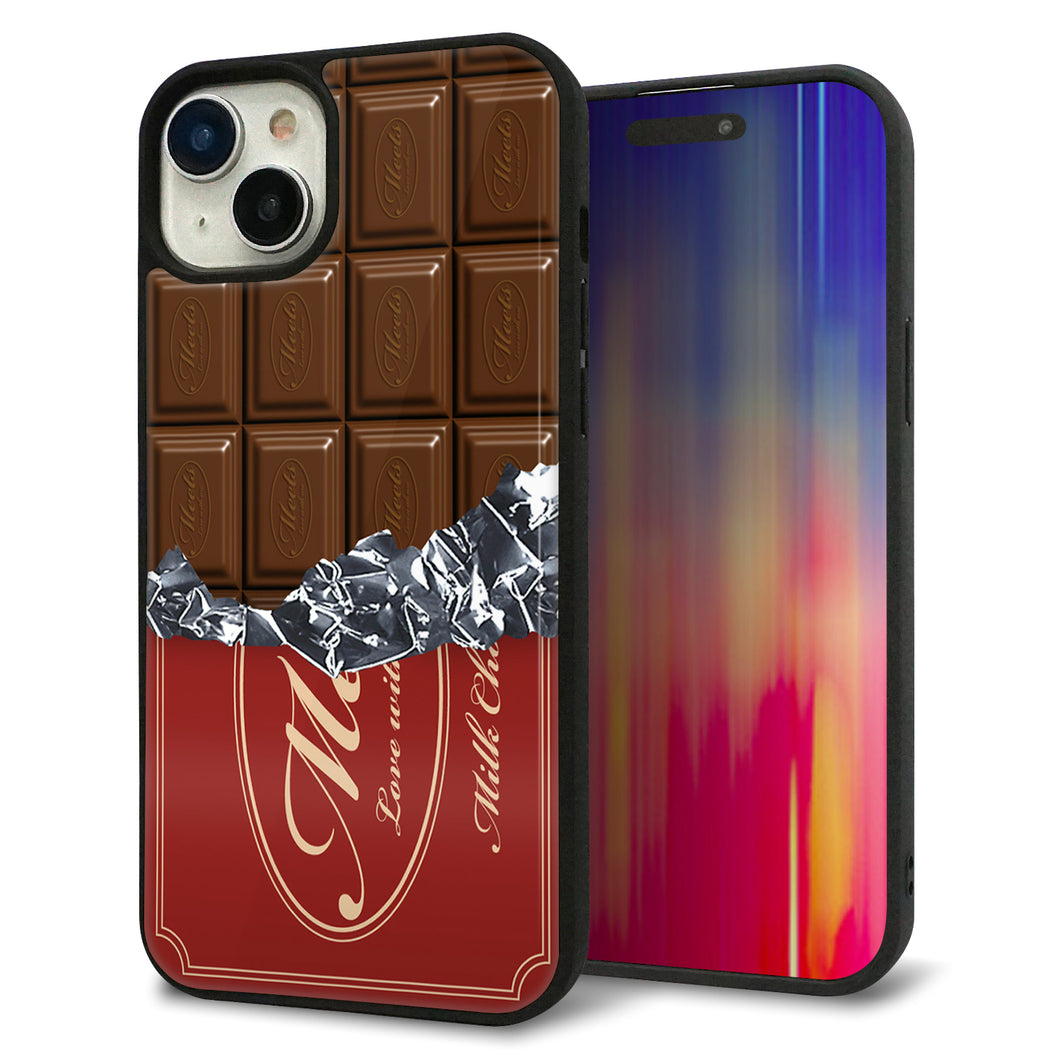 iPhone15 Plus 強化ガラス&TPUスマホケース ガラプリ【535 板チョコ-エンジ包装】