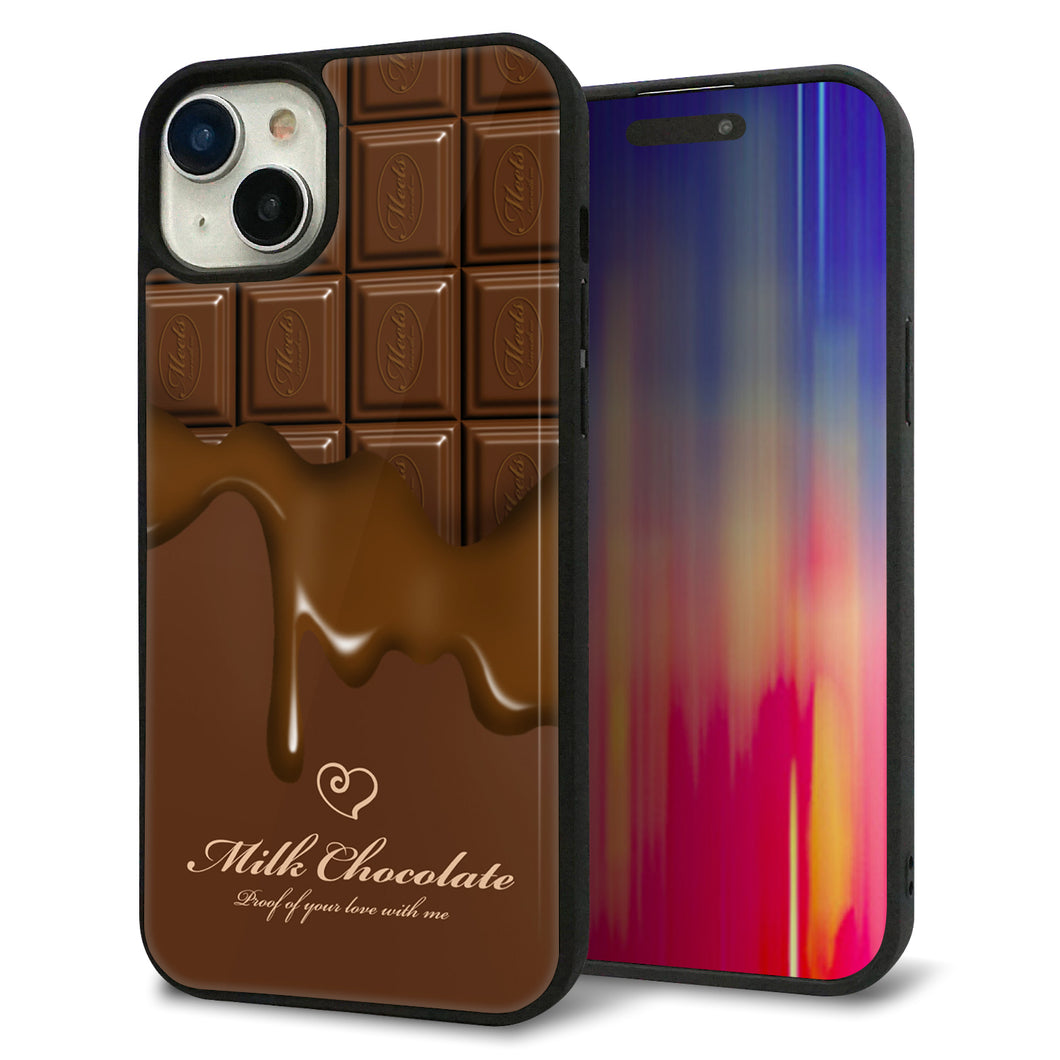 iPhone15 Plus 強化ガラス&TPUスマホケース ガラプリ【536 板チョコ-ハート】