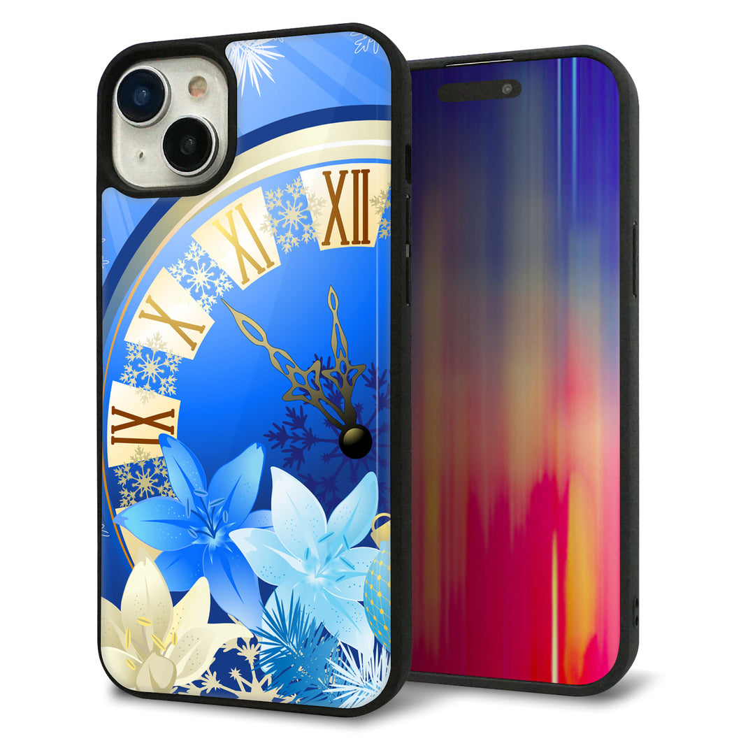 iPhone15 Plus 強化ガラス&TPUスマホケース ガラプリ【601 静寂なる青い時】