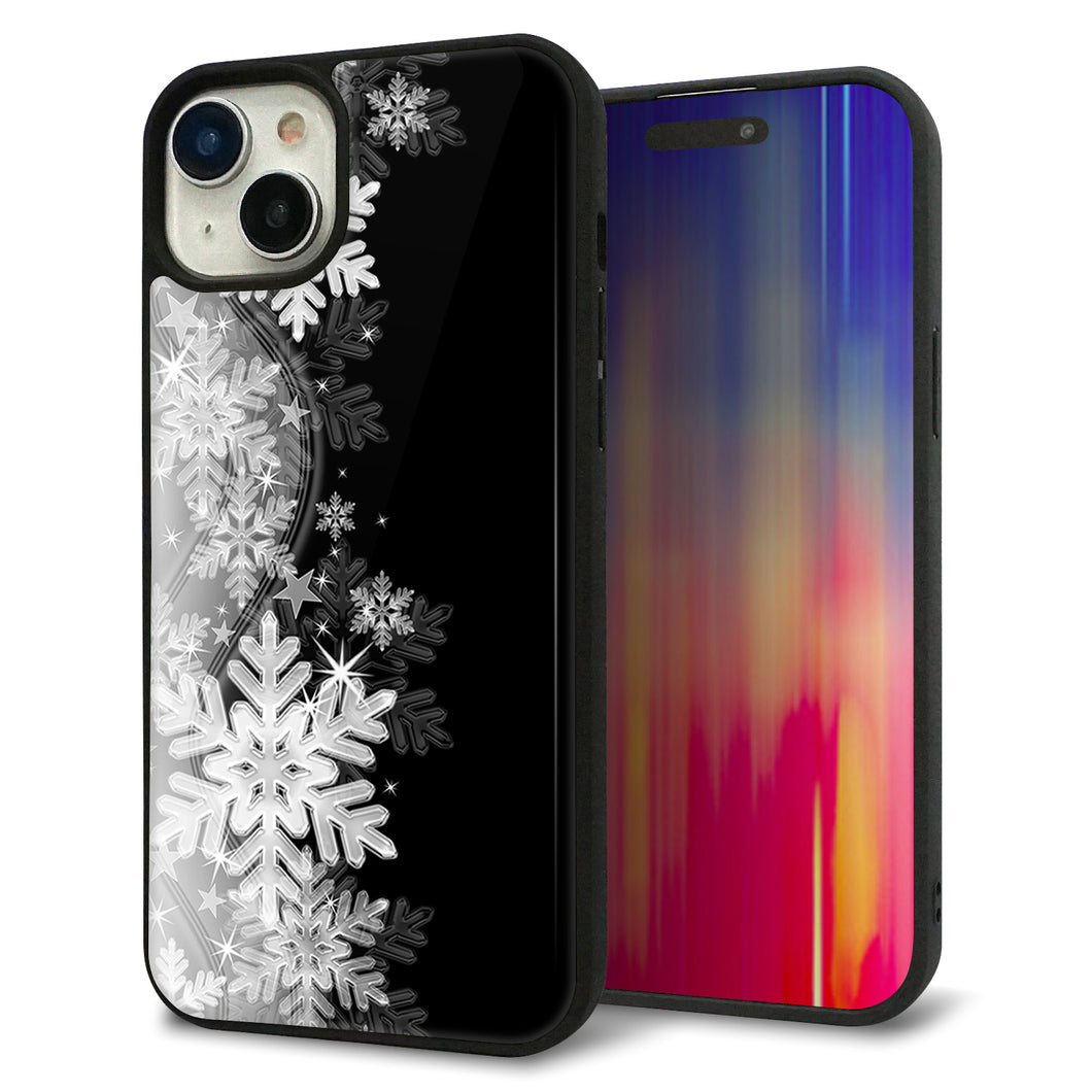 iPhone15 Plus 強化ガラス&TPUスマホケース ガラプリ【603 白銀と闇】