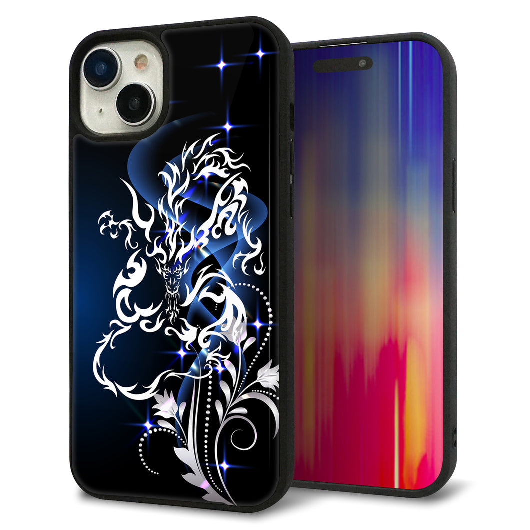 iPhone15 Plus 強化ガラス&TPUスマホケース ガラプリ【1000 闇のシェンロン】