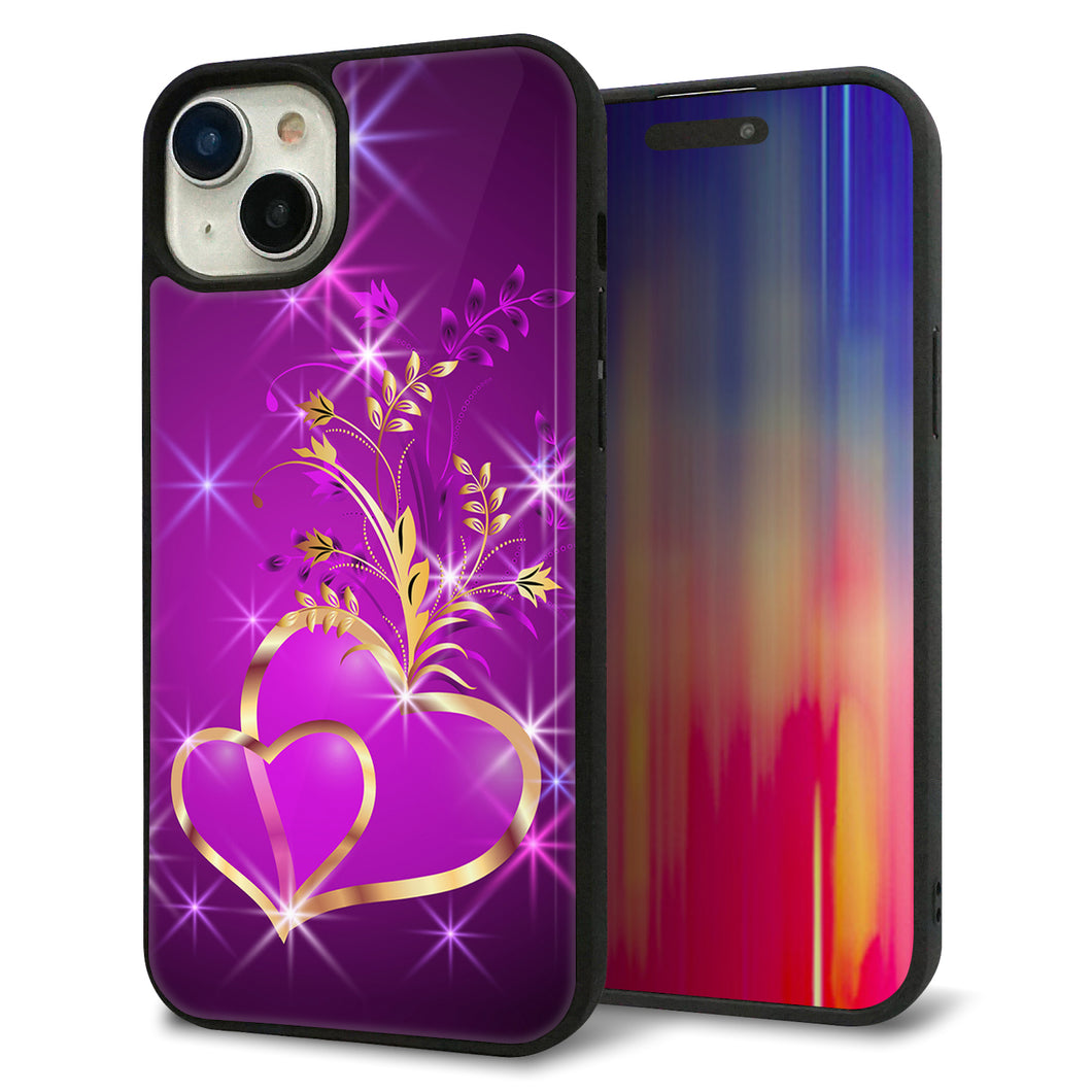 iPhone15 Plus 強化ガラス&TPUスマホケース ガラプリ【1139 舞い降りるハート】