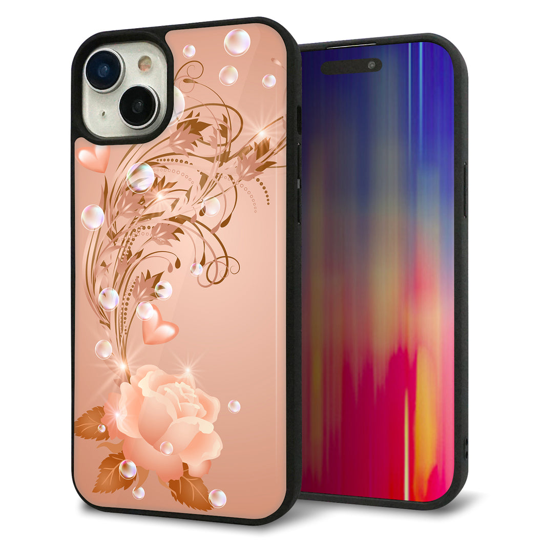 iPhone15 Plus 強化ガラス&TPUスマホケース ガラプリ【1178 ラブリーローズ】