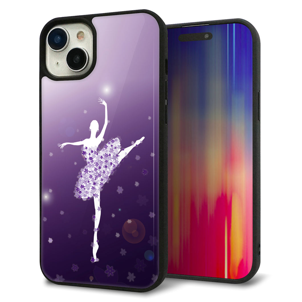 iPhone15 Plus 強化ガラス&TPUスマホケース ガラプリ【1256 バレリーナ】
