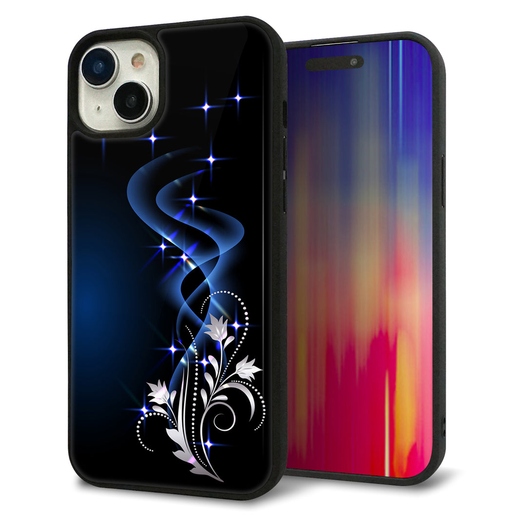 iPhone15 Plus 強化ガラス&TPUスマホケース ガラプリ【1278 華より昇る流れ】