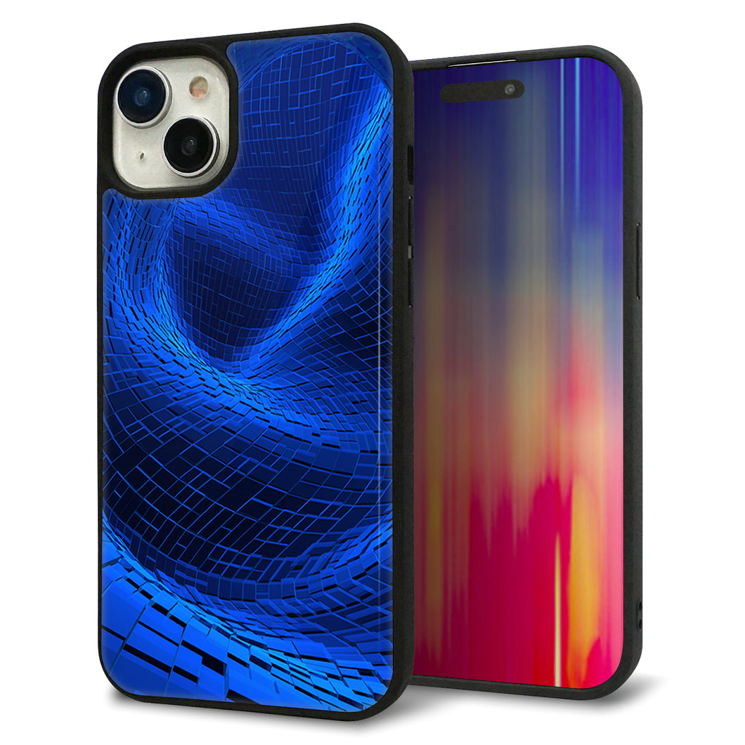 iPhone15 Plus 強化ガラス&TPUスマホケース ガラプリ【1302 ワープブルー】