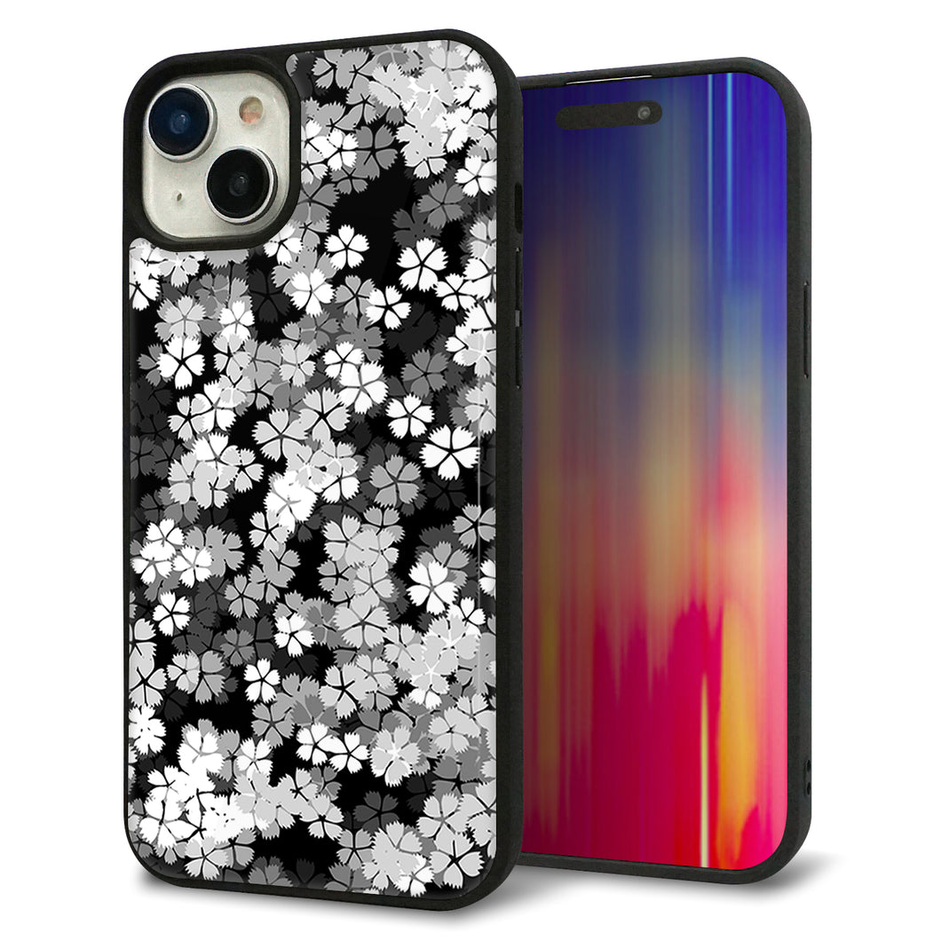 iPhone15 Plus 強化ガラス&TPUスマホケース ガラプリ【1332 夜桜】