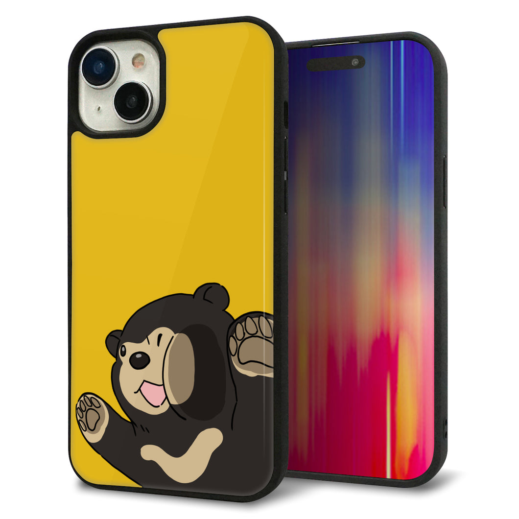 iPhone15 Plus 強化ガラス&TPUスマホケース ガラプリ【HA298 むぎゅっとマレーグマ】