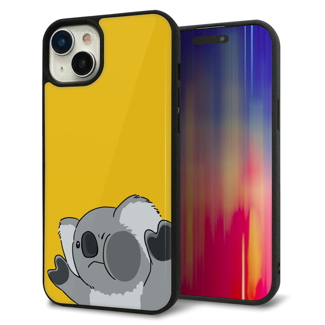iPhone15 Plus 強化ガラス&TPUスマホケース ガラプリ【HA301 むぎゅっとコアラ】