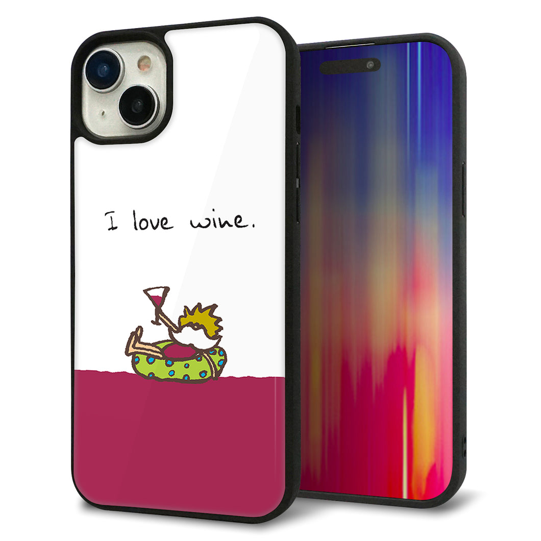 iPhone15 Plus 強化ガラス&TPUスマホケース ガラプリ【IA811 ワインの神様】