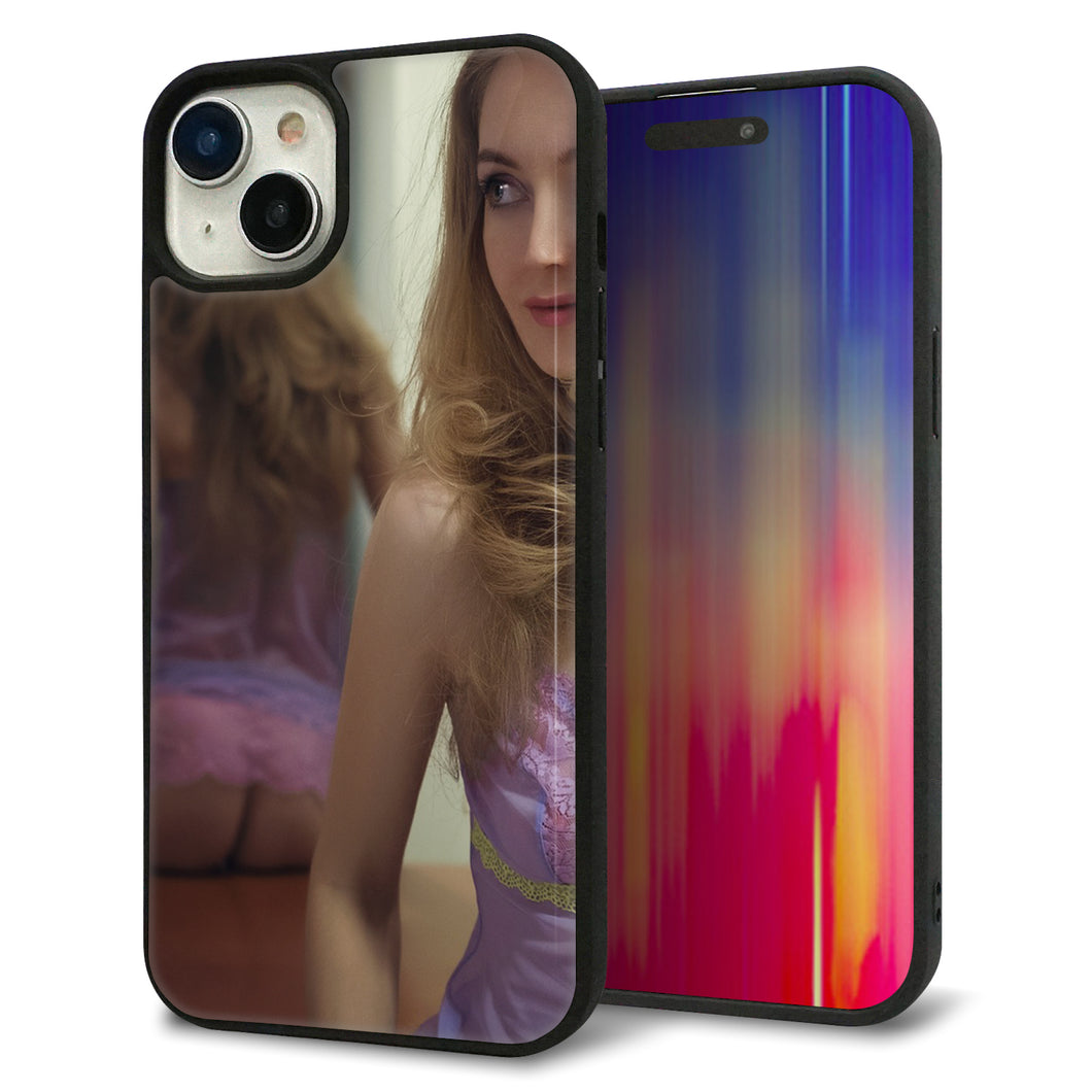 iPhone15 Plus 強化ガラス&TPUスマホケース ガラプリ【KM886 ミラー】