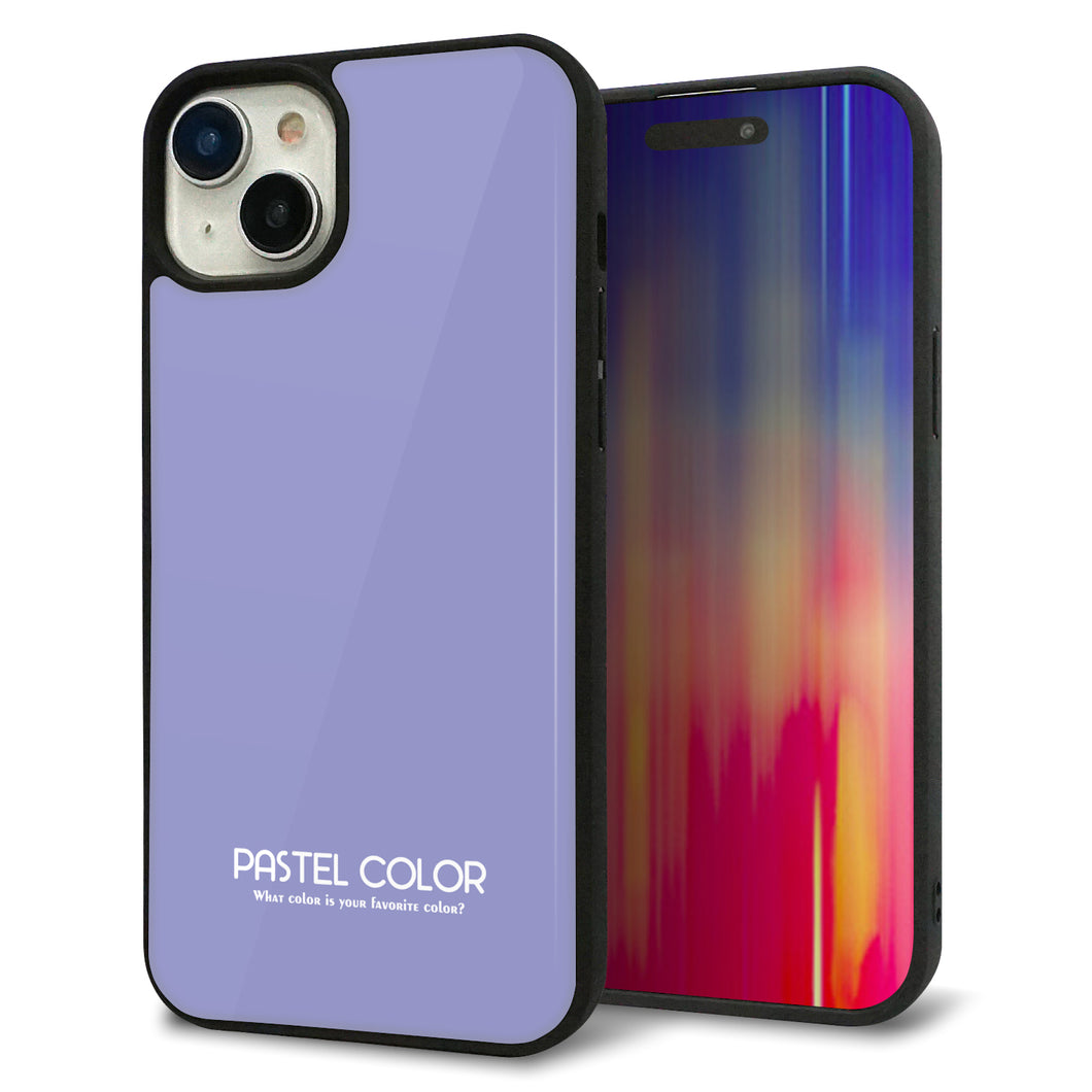 iPhone15 Plus 強化ガラス&TPUスマホケース ガラプリ【KM900 パステルカラー(パステルブルー)】