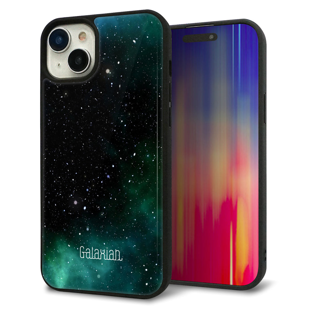 iPhone15 Plus 強化ガラス&TPUスマホケース ガラプリ【KM927 Galaxias Green】