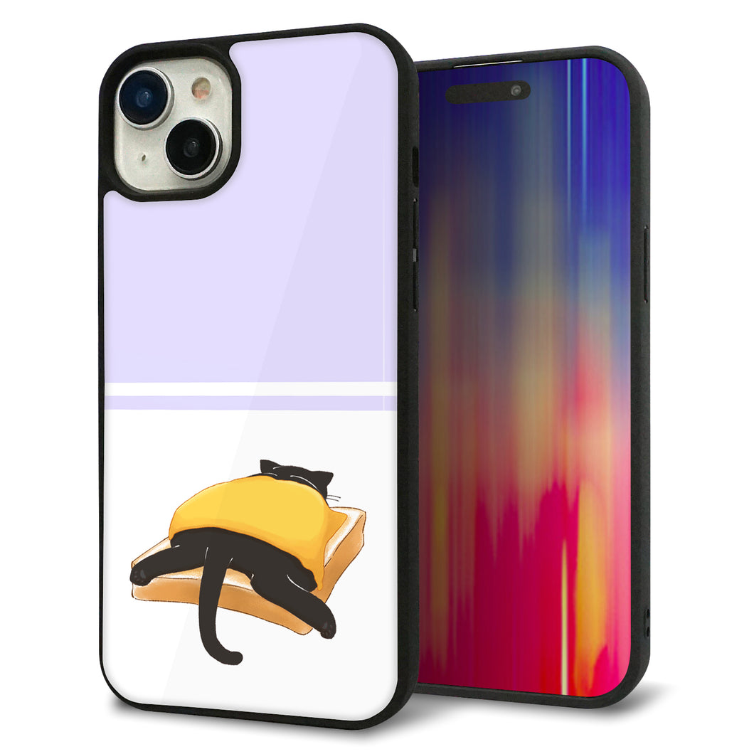 iPhone15 Plus 強化ガラス&TPUスマホケース ガラプリ【KM962 チーズ】