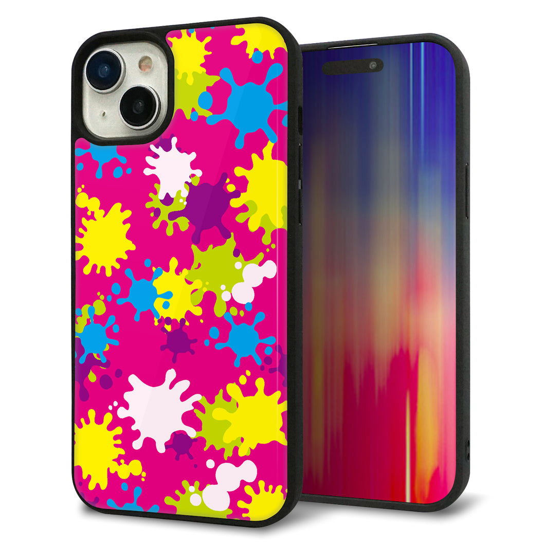 iPhone15 Plus 強化ガラス&TPUスマホケース ガラプリ【MA876 ペイントピンク】