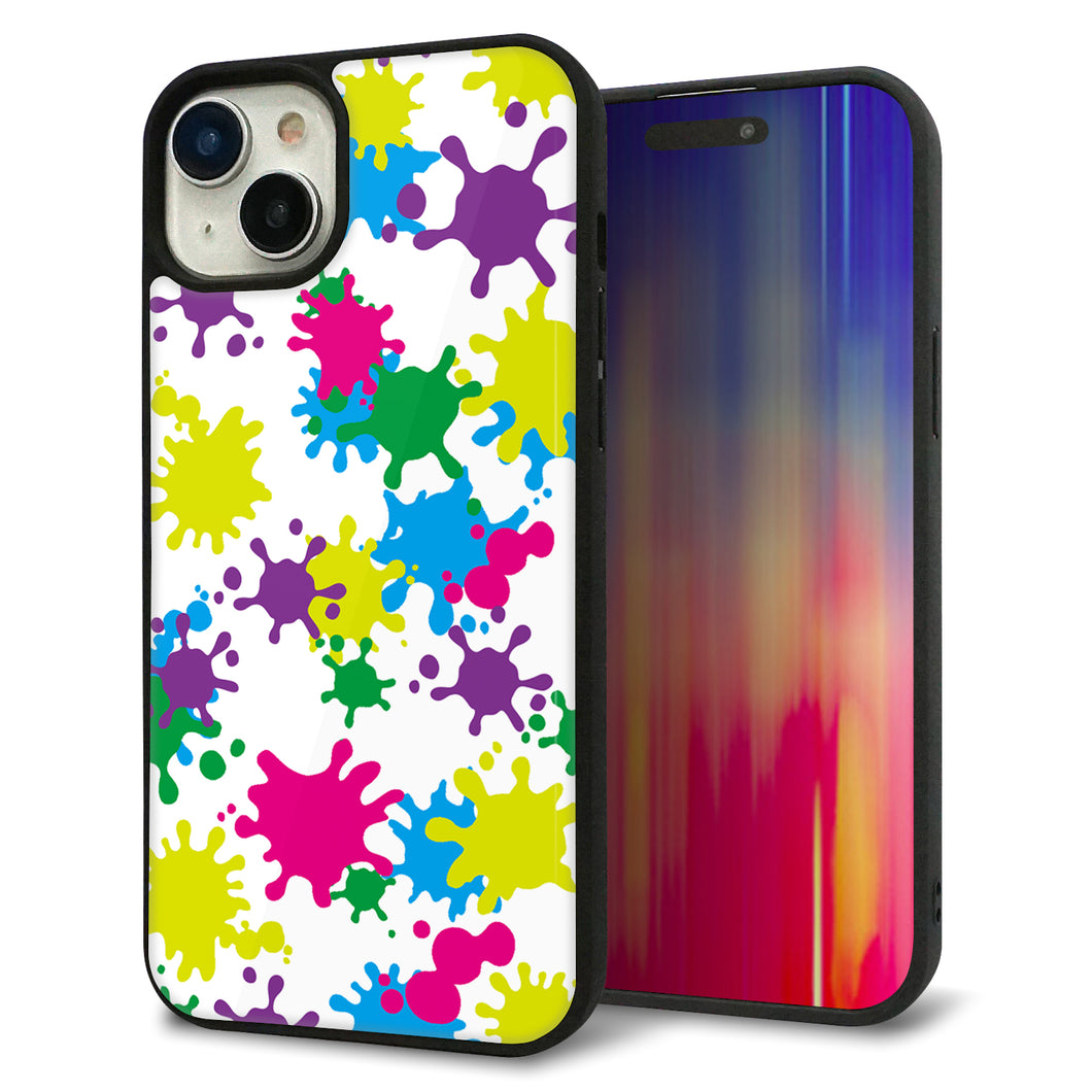 iPhone15 Plus 強化ガラス&TPUスマホケース ガラプリ【MA878 ペイントホワイト】