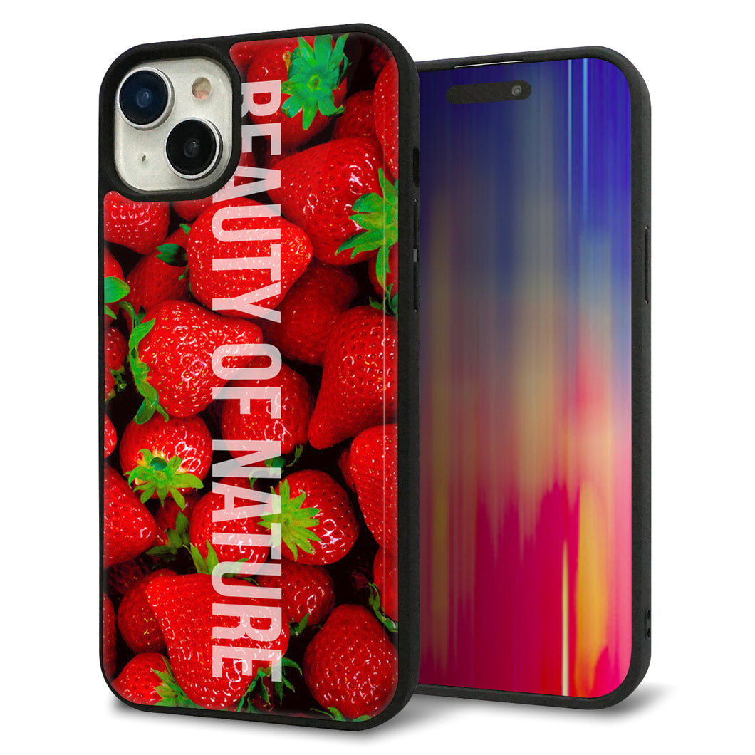 iPhone15 Plus 強化ガラス&TPUスマホケース ガラプリ【MA881 ストロベリー】