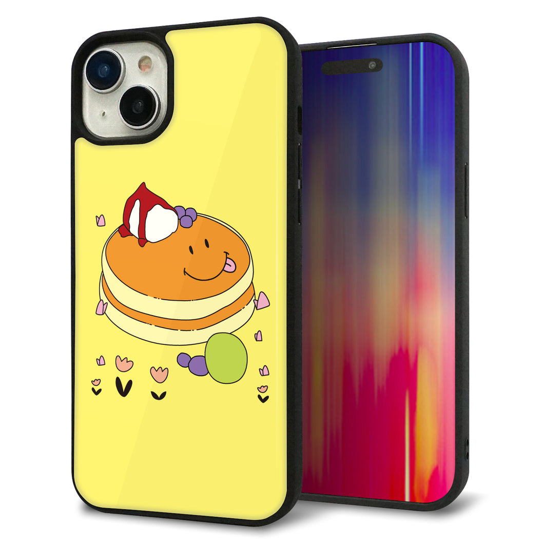 iPhone15 Plus 強化ガラス&TPUスマホケース ガラプリ【MA901 パンケーキ】