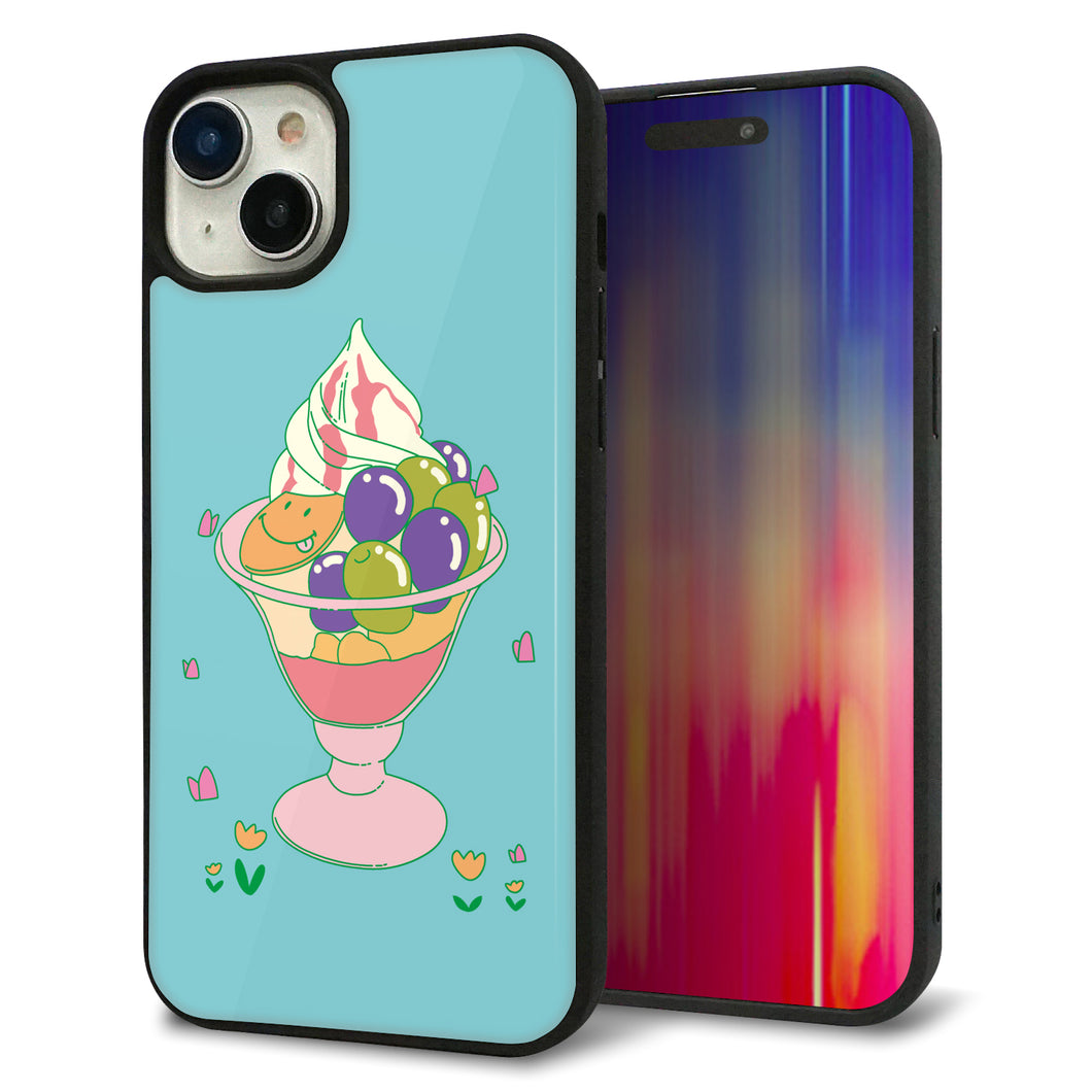 iPhone15 Plus 強化ガラス&TPUスマホケース ガラプリ【MA905 マスカットパフェ】
