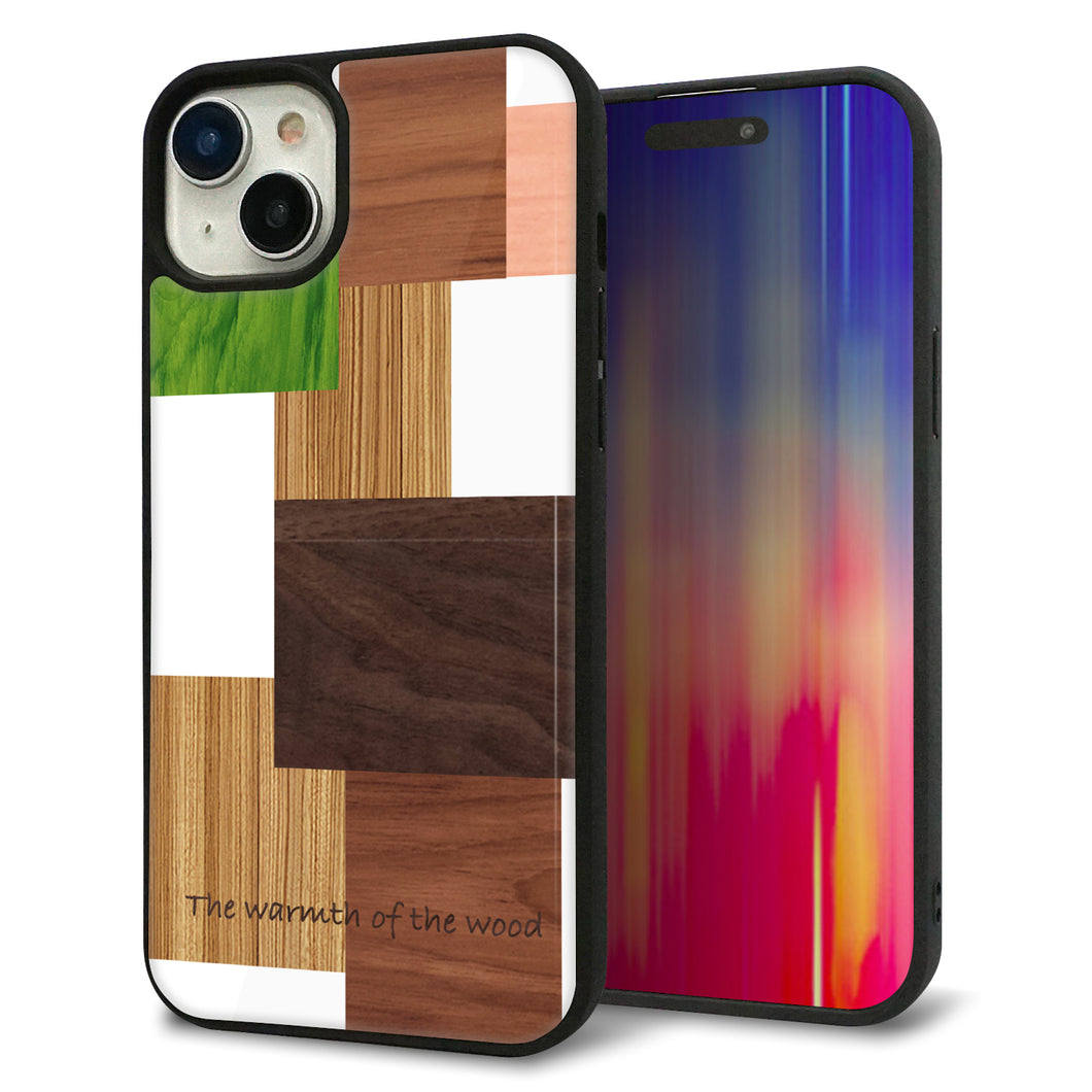 iPhone15 Plus 強化ガラス&TPUスマホケース ガラプリ【MA928 寄木細工 ランダム】