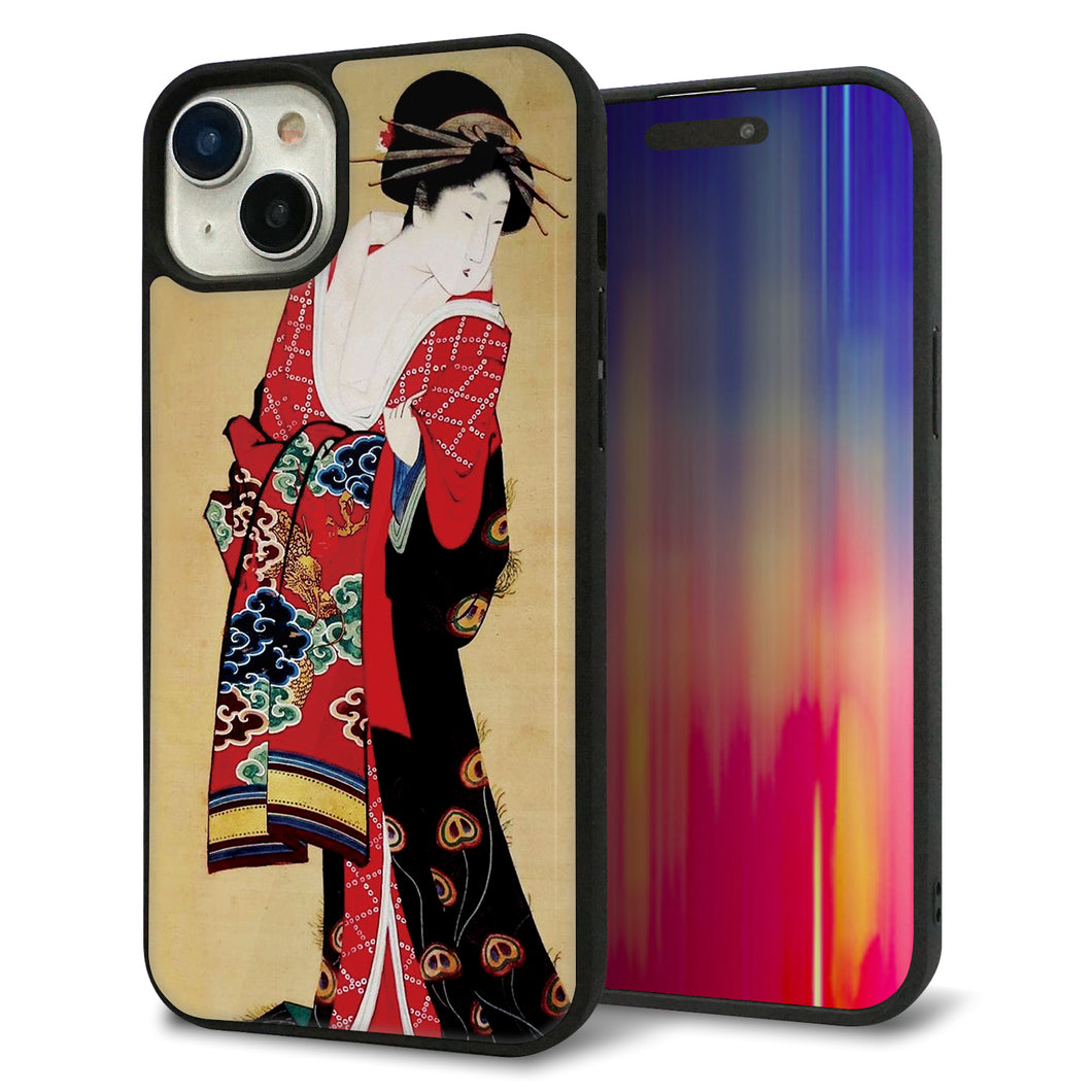 iPhone15 Plus 強化ガラス&TPUスマホケース ガラプリ【MA965 花魁 A】