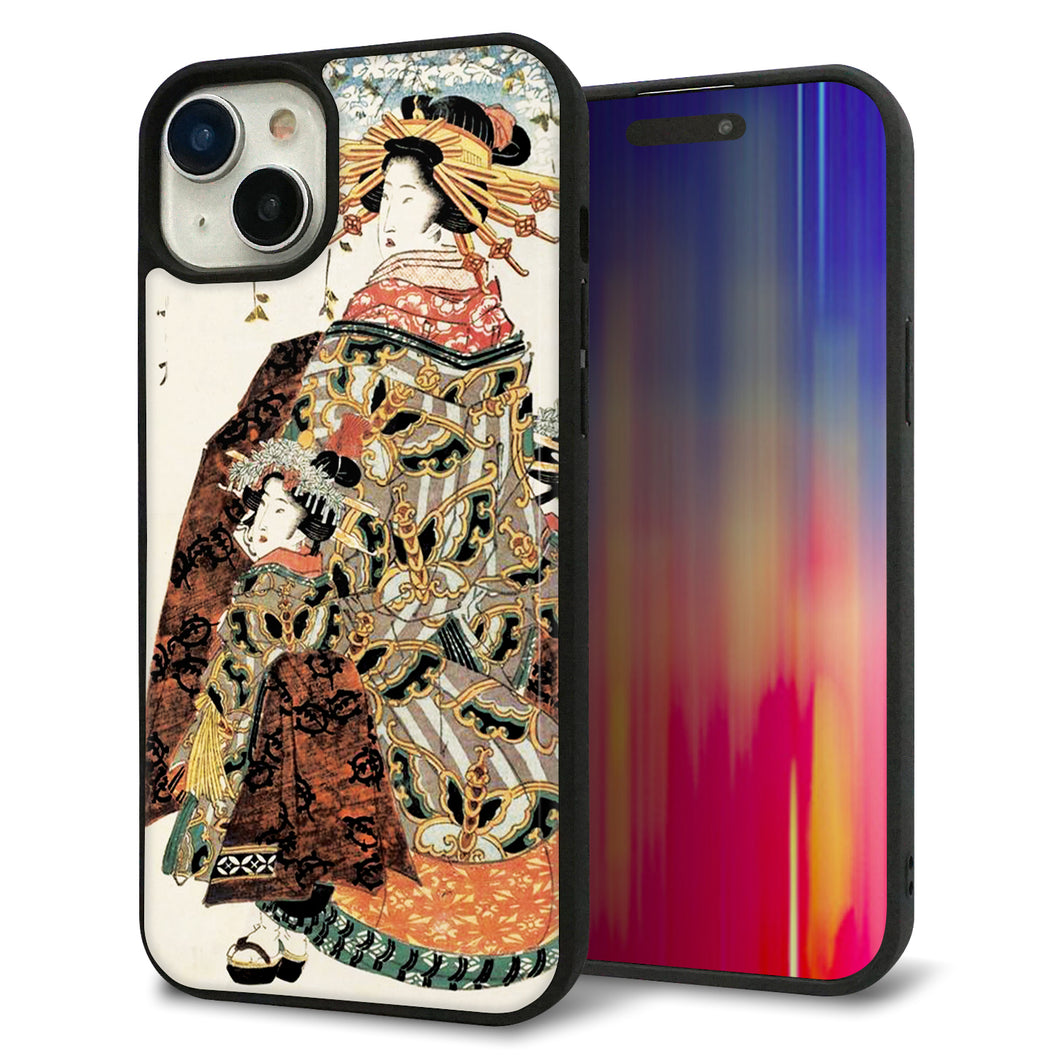 iPhone15 Plus 強化ガラス&TPUスマホケース ガラプリ【MA967 花魁 C】