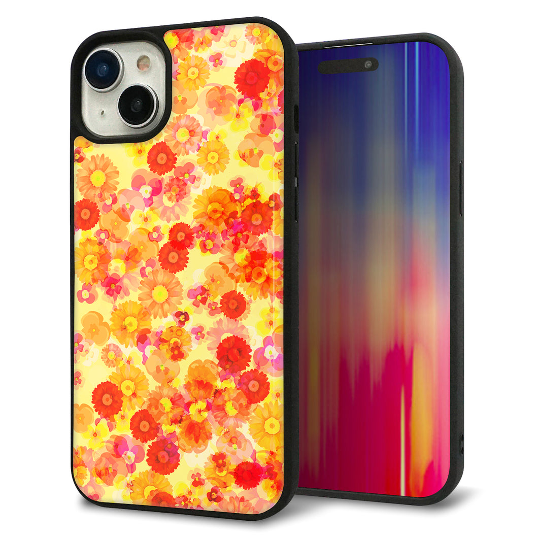 iPhone15 Plus 強化ガラス&TPUスマホケース ガラプリ【SC867 リバティプリント フルールドパルファン(イエロー)】