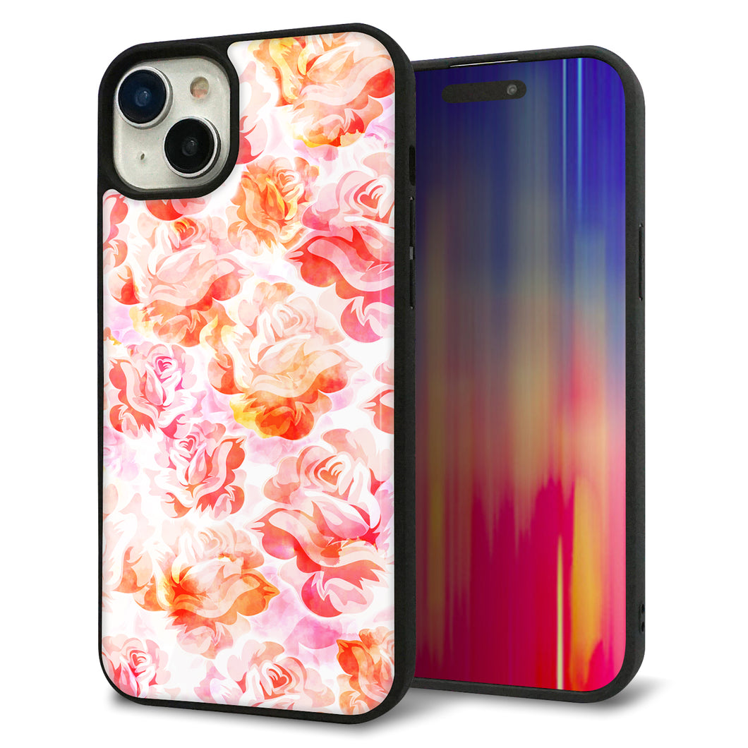 iPhone15 Plus 強化ガラス&TPUスマホケース ガラプリ【SC930 ローズ レッド】