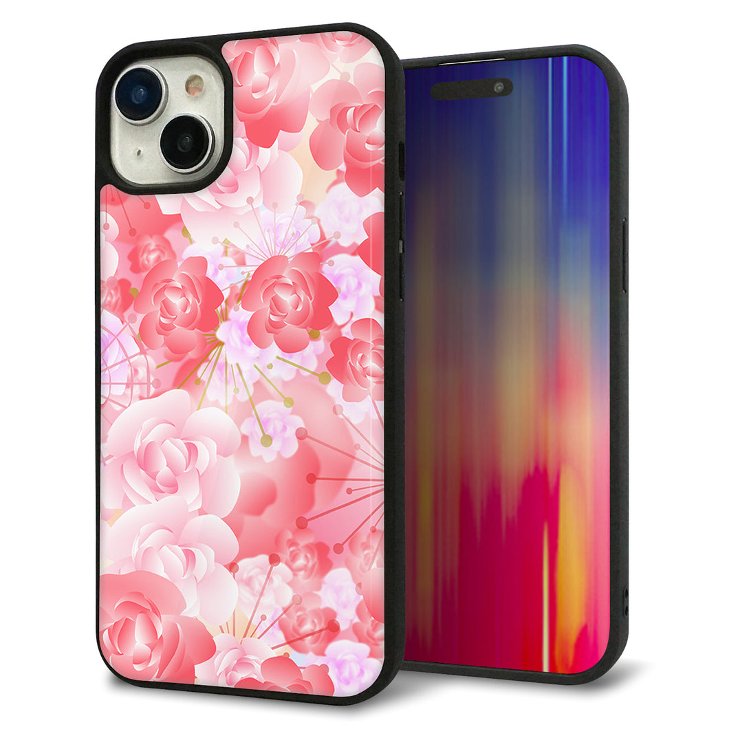 iPhone15 Plus 強化ガラス&TPUスマホケース ガラプリ【VA817 はんなり色の華】