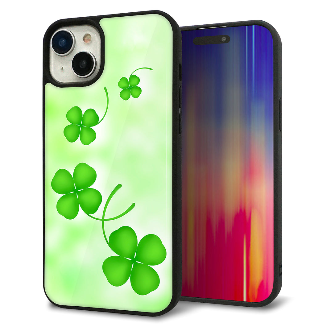 iPhone15 Plus 強化ガラス&TPUスマホケース ガラプリ【VA819 まいおりる幸運】