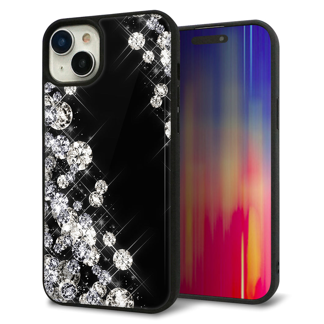 iPhone15 Plus 強化ガラス&TPUスマホケース ガラプリ【VA871 ダイヤモンドフレーム】