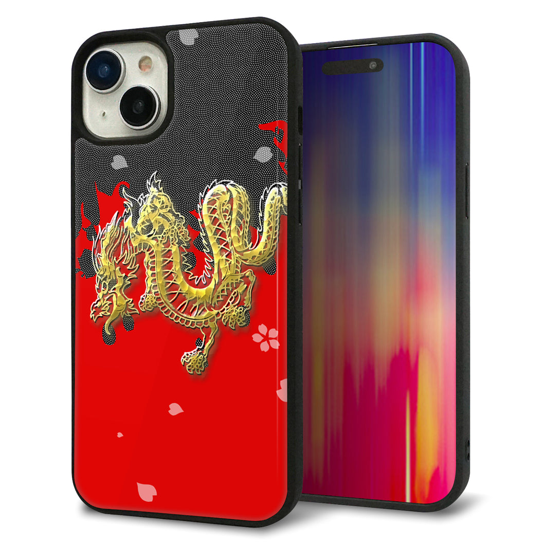iPhone15 Plus 強化ガラス&TPUスマホケース ガラプリ【YC901 和竜02】
