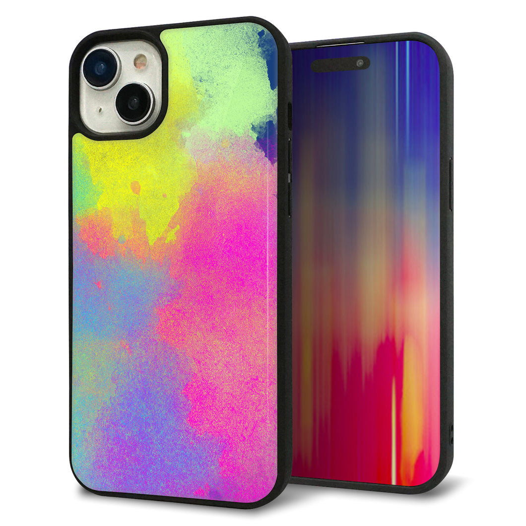 iPhone15 Plus 強化ガラス&TPUスマホケース ガラプリ【YJ294 デザイン色彩】