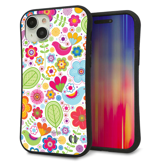 iPhone15 Plus スマホケース 「SEA Grip」 グリップケース Sライン 【477 幸せな絵】 UV印刷