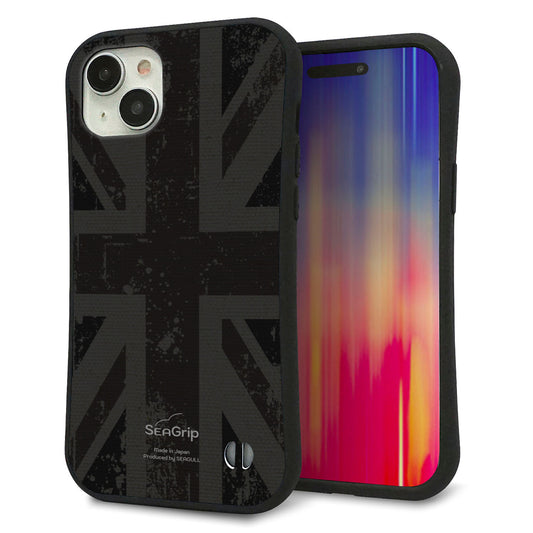 iPhone15 Plus スマホケース 「SEA Grip」 グリップケース Sライン 【505 ユニオンジャック ダーク】 UV印刷