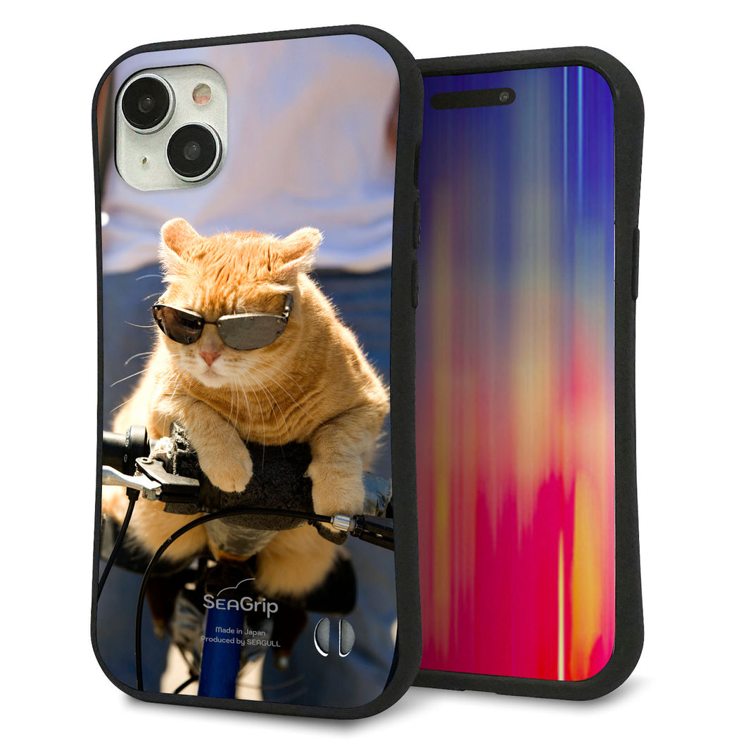 iPhone15 Plus スマホケース 「SEA Grip」 グリップケース Sライン 【595 にゃんとサイクル】 UV印刷