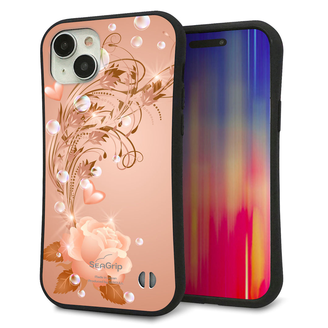 iPhone15 Plus スマホケース 「SEA Grip」 グリップケース Sライン 【1178 ラブリーローズ】 UV印刷