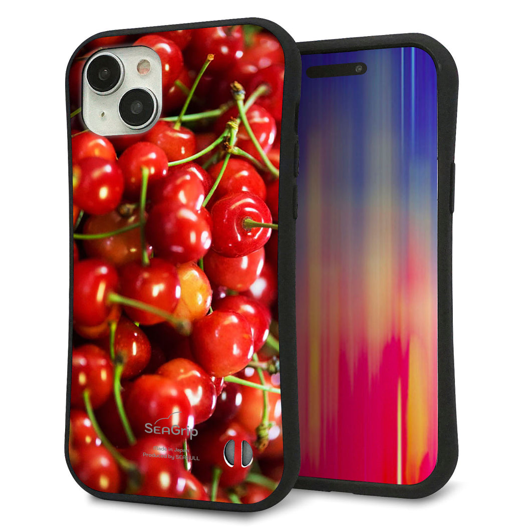 iPhone15 Plus スマホケース 「SEA Grip」 グリップケース Sライン 【MA883 チェリー】 UV印刷