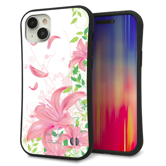 iPhone15 Plus スマホケース 「SEA Grip」 グリップケース Sライン 【SC849 ユリ(ピンク)】 UV印刷