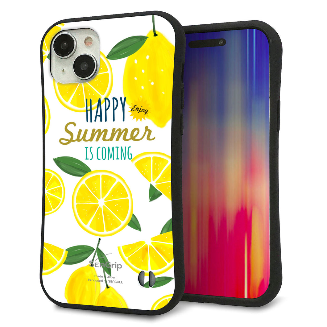 iPhone15 Plus スマホケース 「SEA Grip」 グリップケース Sライン 【SC955 ハッピーサマー レモン】 UV印刷